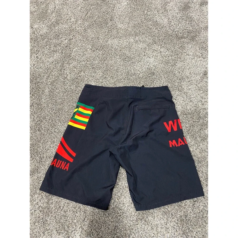 Wailoa We Are Mauna Kea Board Shorts Black Kanaka Maoli Flag Mens 31